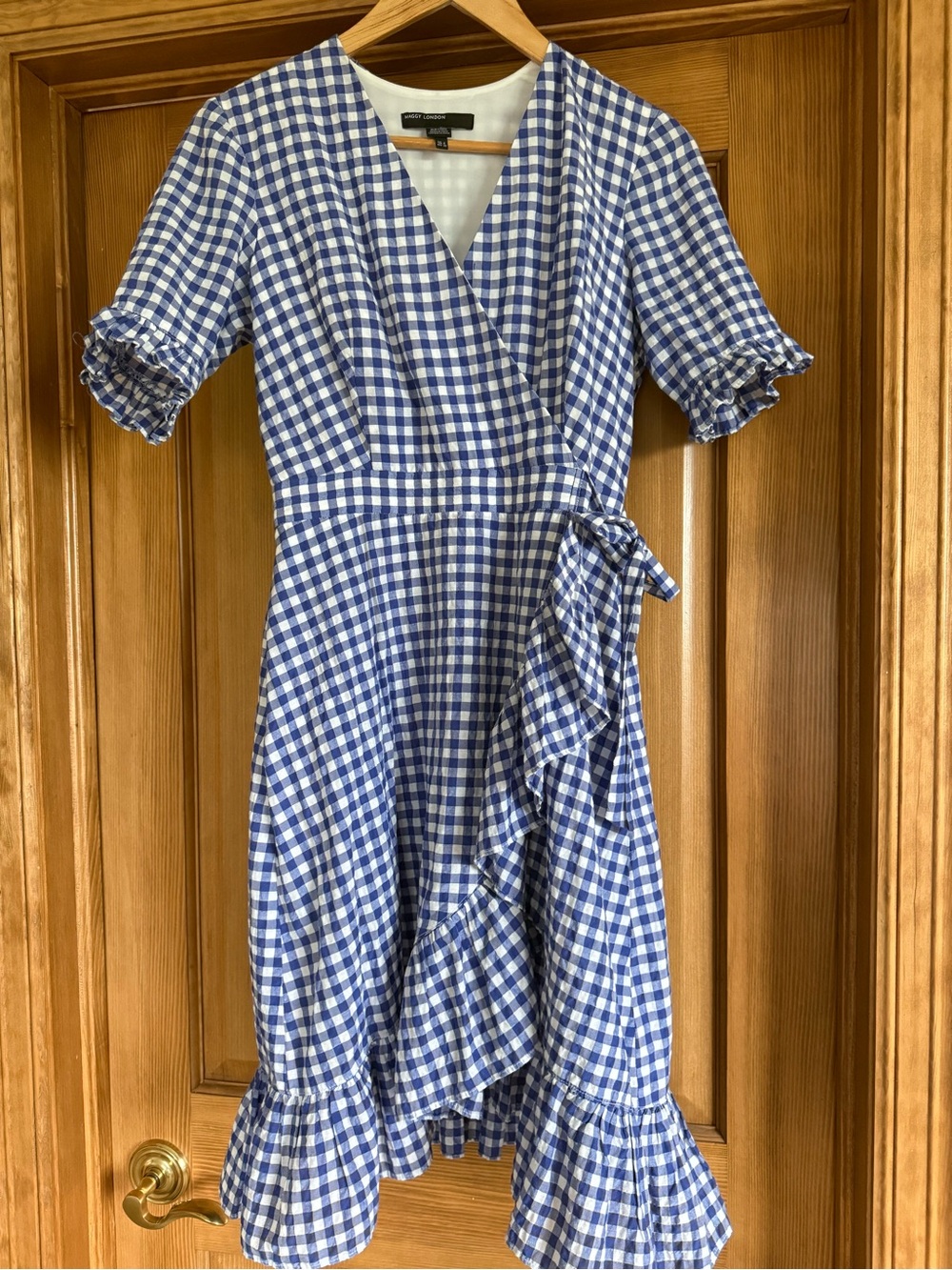 Maggy London Blue and White Gingham Dress